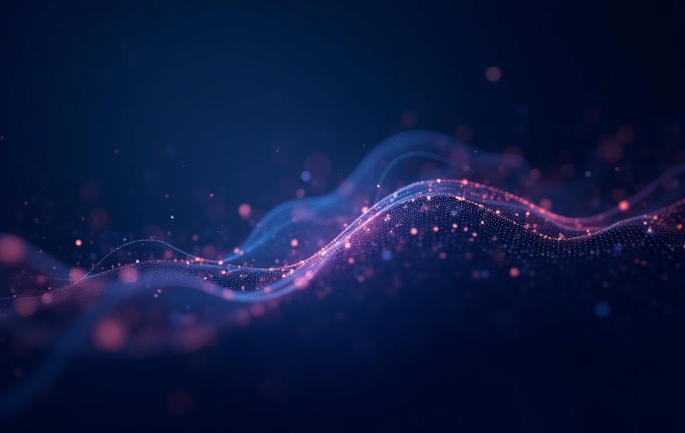 Abstract graphic representing digital connection or communication.